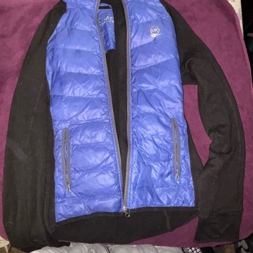 Michael Kors Royal Blue and Black Puffer Fleece